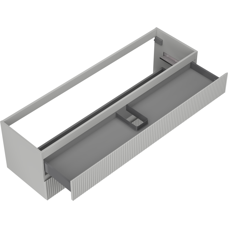 Mexen Rivel dulap baie sub chiuvetă 160 cm, 2 sertare, frontală gofrată, gri mat - 91A20-16047-2-BFF62