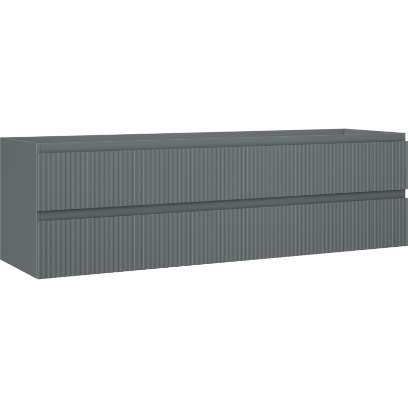 Mexen Rivel dulap lavoar baie 160 cm, 2 sertare, canelat, grafit mat - 91A20-16047-2-BFF66