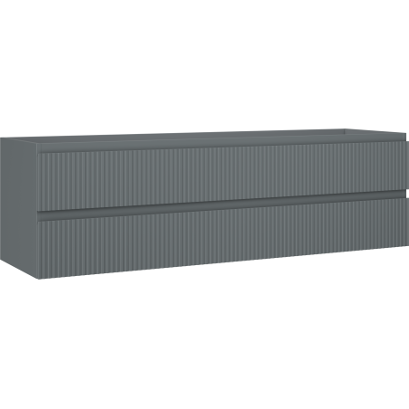 Mexen Rivel dulap lavoar baie 160 cm, 2 sertare, canelat, grafit mat - 91A20-16047-2-BFF66