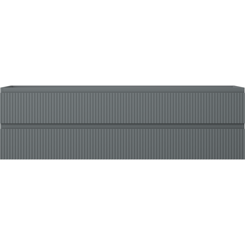 Mexen Rivel dulap lavoar baie 160 cm, 2 sertare, canelat, grafit mat - 91A20-16047-2-BFF66