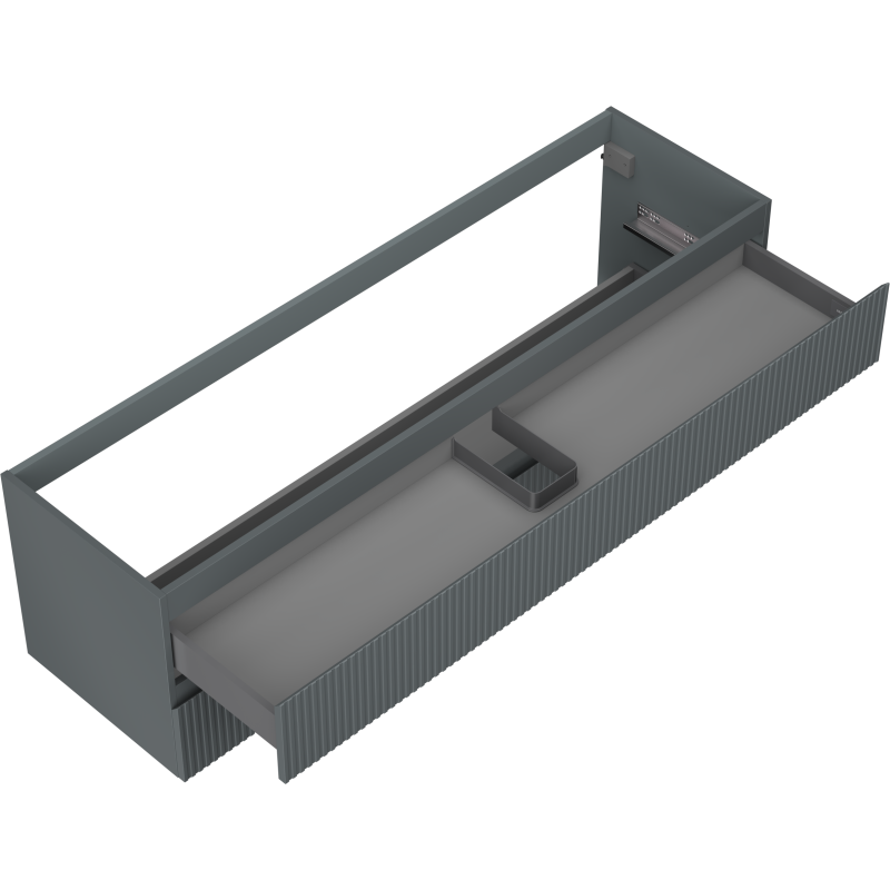 Mexen Rivel dulap lavoar baie 160 cm, 2 sertare, canelat, grafit mat - 91A20-16047-2-BFF66