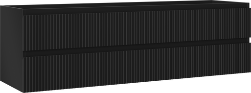 Mexen Rivel dulap baie suspendat 160 cm, 2 sertare, canelat, negru mat - 91A20-16047-2-BFF71