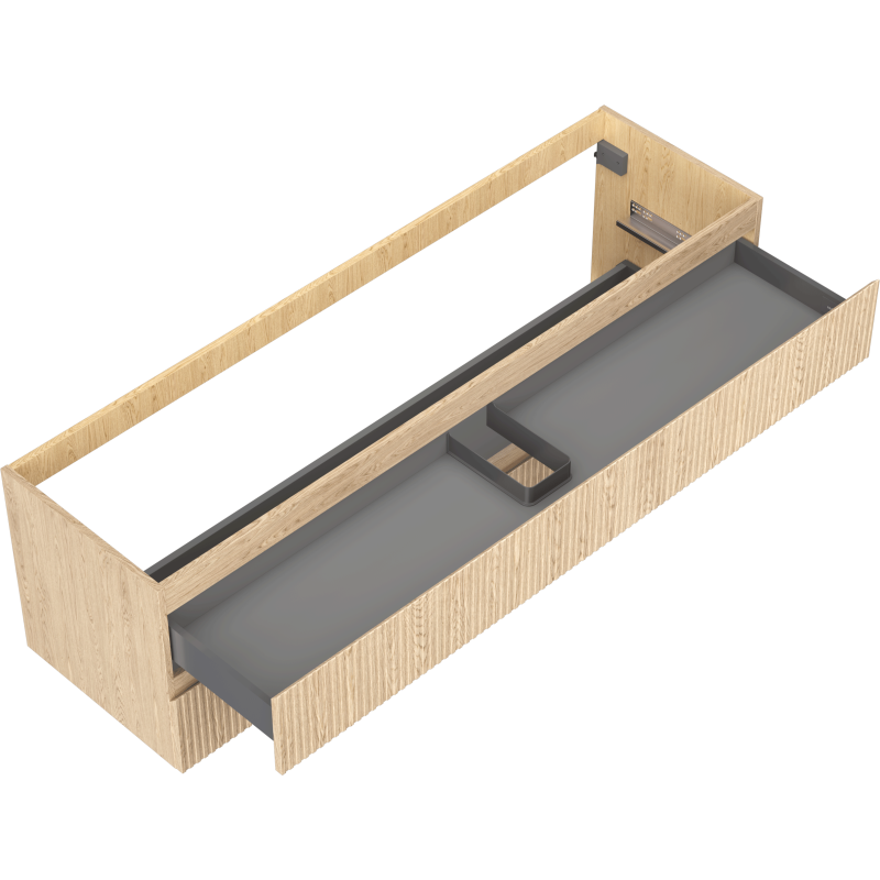 Mexen Rivel dulap baie sub lavoar 160 cm, 2 sertare, canelată, stejar - 91A20-16047-2-BFF81
