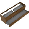 Mexen Rivel dulap baie sub lavoar 160 cm, 2 sertare, canelat, nuc - 91A20-16047-2-BFF86