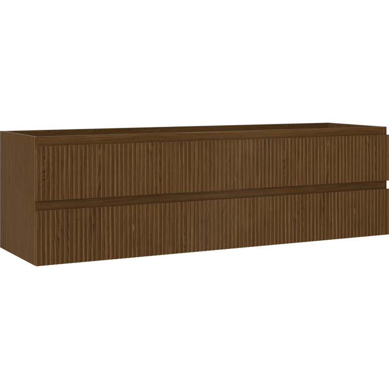 Mexen Rivel dulap baie pentru chiuvetă 160 cm, 2 sertare, canelat, nuc - 91A20-16047-2-BFF86