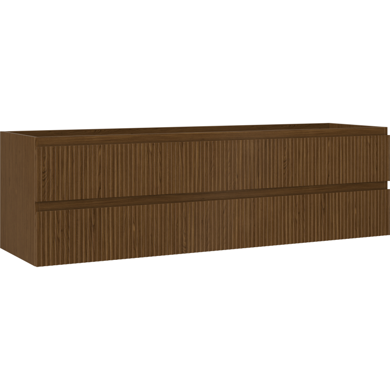 Mexen Rivel dulap baie sub lavoar 160 cm, 2 sertare, canelat, nuc - 91A20-16047-2-BFF86
