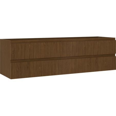 Mexen Rivel dulap baie pentru chiuvetă 160 cm, 2 sertare, canelat, nuc - 91A20-16047-2-BFF86