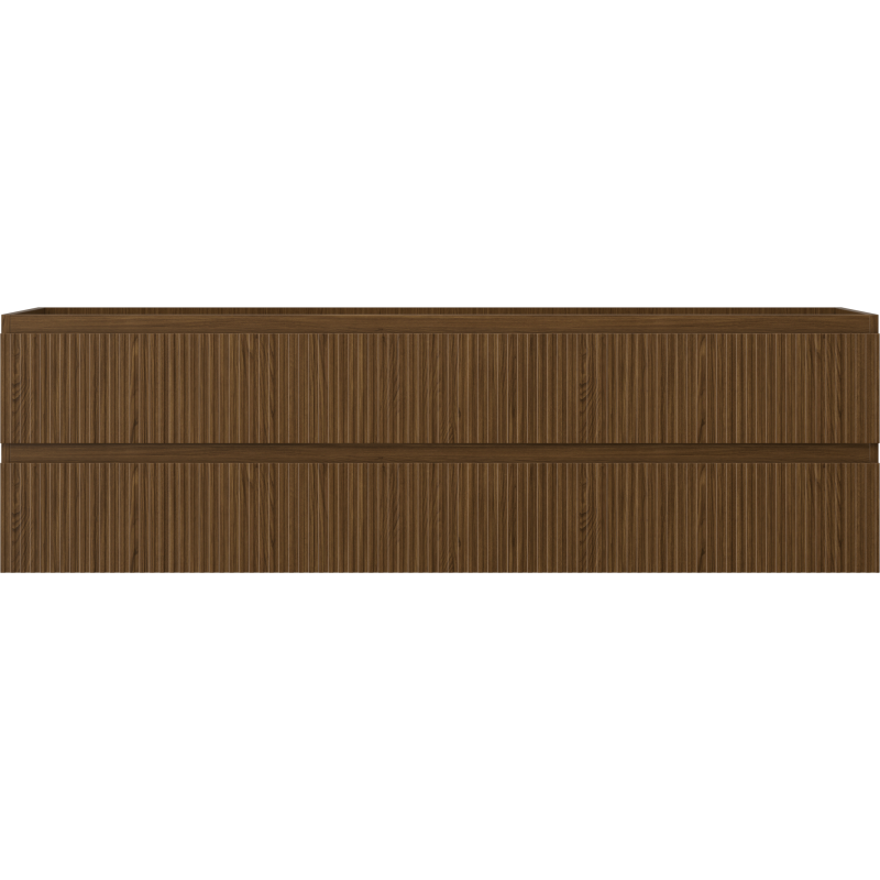 Mexen Rivel dulap baie pentru chiuvetă 160 cm, 2 sertare, canelat, nuc - 91A20-16047-2-BFF86