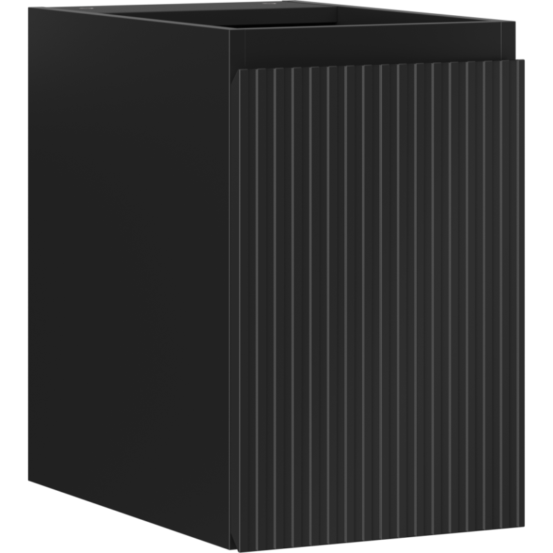 Mexen Rivel fürdőszobai mosdószekrény 30 cm, 1 ajtó, barázdált, fekete matt - 91A21-03047-1-BF71