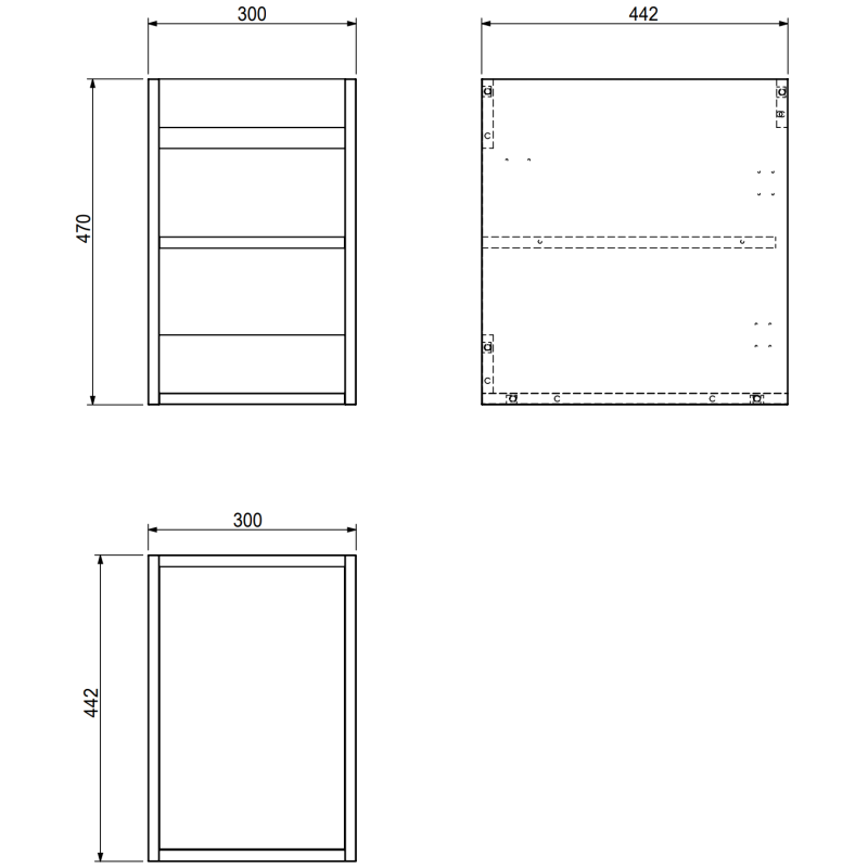 Mexen Rivel dulap de baie sub chiuvetă 30 cm, 1 ușă, canelat, stejar - 91A21-03047-1-BF81