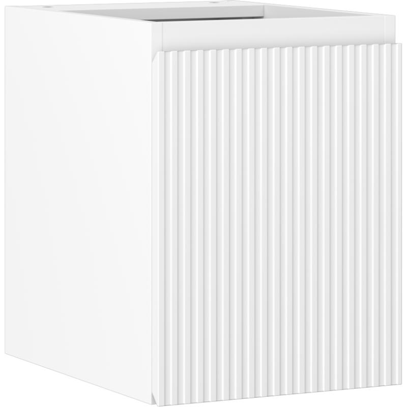 Mexen Rivel 35 cm-es fali szekrény mosdó alá, 1 ajtós, bordázott, fehér matt - 91A21-03547-1-BF01