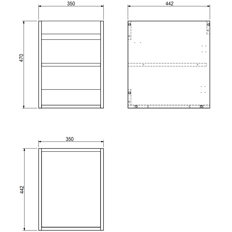 Mexen Rivel dulap baie sub chiuvetă 35 cm, 1 ușă, riflat, grafit mat - 91A21-03547-1-BF66