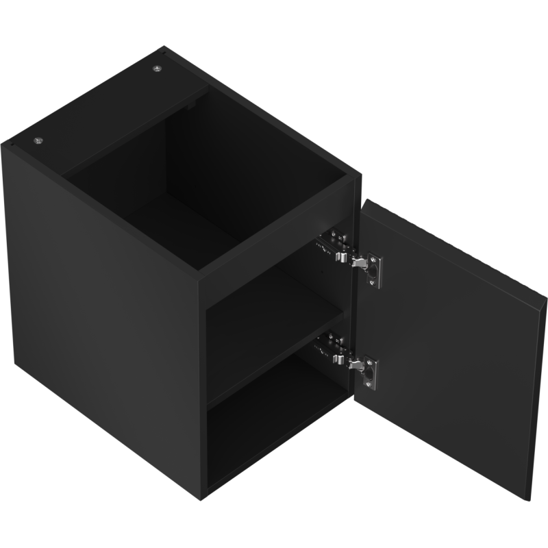 Mexen Rivel fürdőszobai szekrény mosdó alatti 35 cm, 1 ajtó, barázdált, matt fekete - 91A21-03547-1-BF71