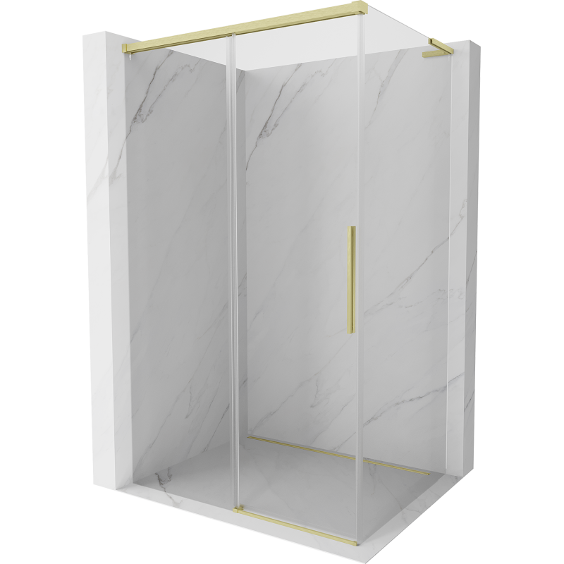 Mexen Rox L cabină de duș glisantă 95 x 75 cm, transparentă, auriu periat - 8C2L-095-075-55-00