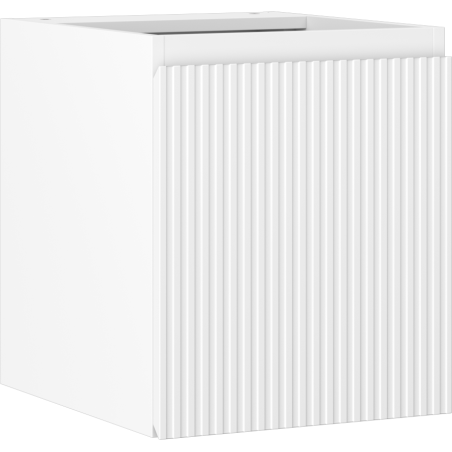 Mexen Rivel fürdőszobai mosdószekrény 40 cm, 1 ajtó, bordázott, matt fehér - 91A21-04047-1-BF01