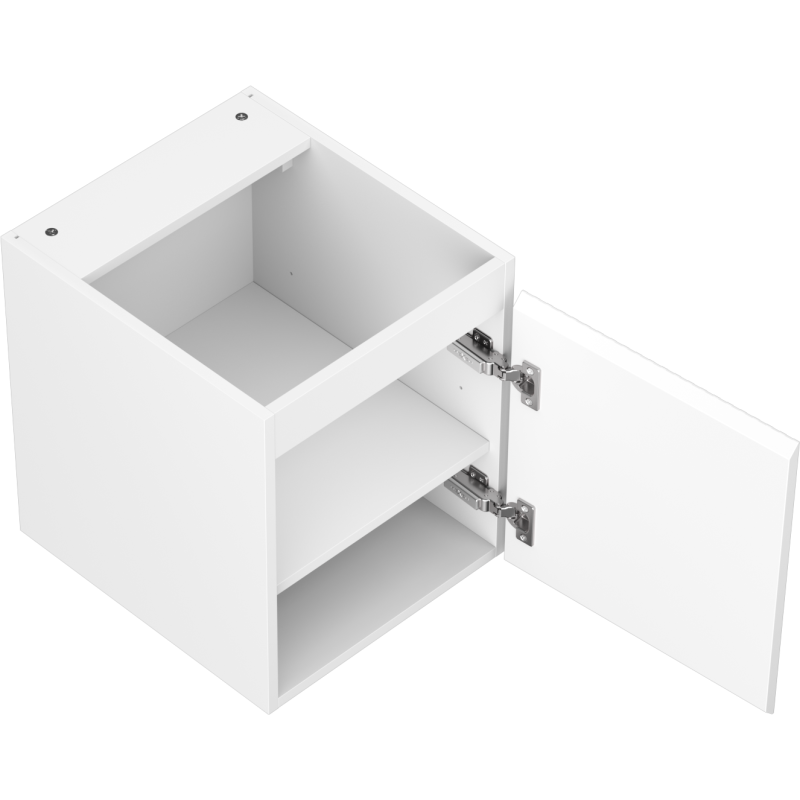 Mexen Rivel fürdőszobai mosdószekrény 40 cm, 1 ajtó, bordázott, matt fehér - 91A21-04047-1-BF01