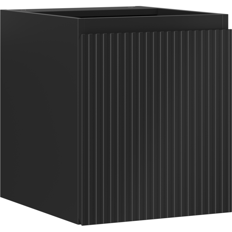 Mexen Rivel dulap baie pentru lavoar 40 cm, 1 ușă, cu caneluri, negru mat - 91A21-04047-1-BF71