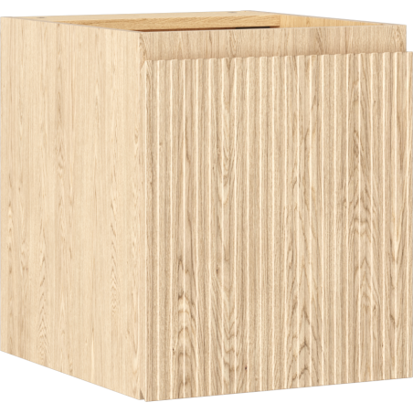 Mexen Rivel fürdőszobai szekrény mosdóhoz 40 cm, 1 ajtós, bordázott, tölgy - 91A21-04047-1-BF81