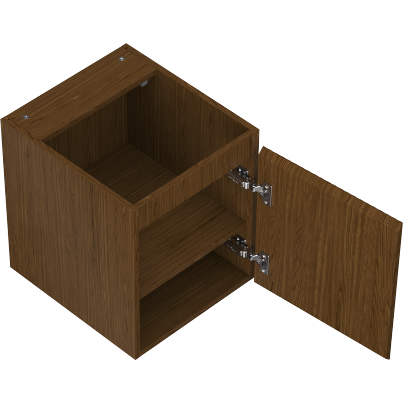 Mexen Rivel fürdőszobai mosdós szekrény 40 cm, 1 ajtó, barázdált, dió - 91A21-04047-1-BF86