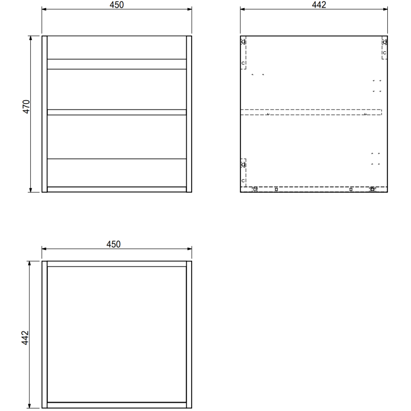 Mexen Rivel dulap baie sub lavoar 45 cm, 1 ușă, canelat, grafit mat - 91A21-04547-1-BF66