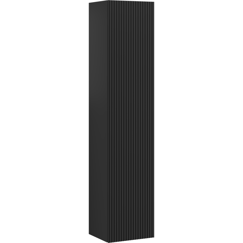 Mexen Rivel fürdőszobai oszlop 35 cm, 1 ajtós, bordázott, fekete matt - 91A21-03016-1-BF71
