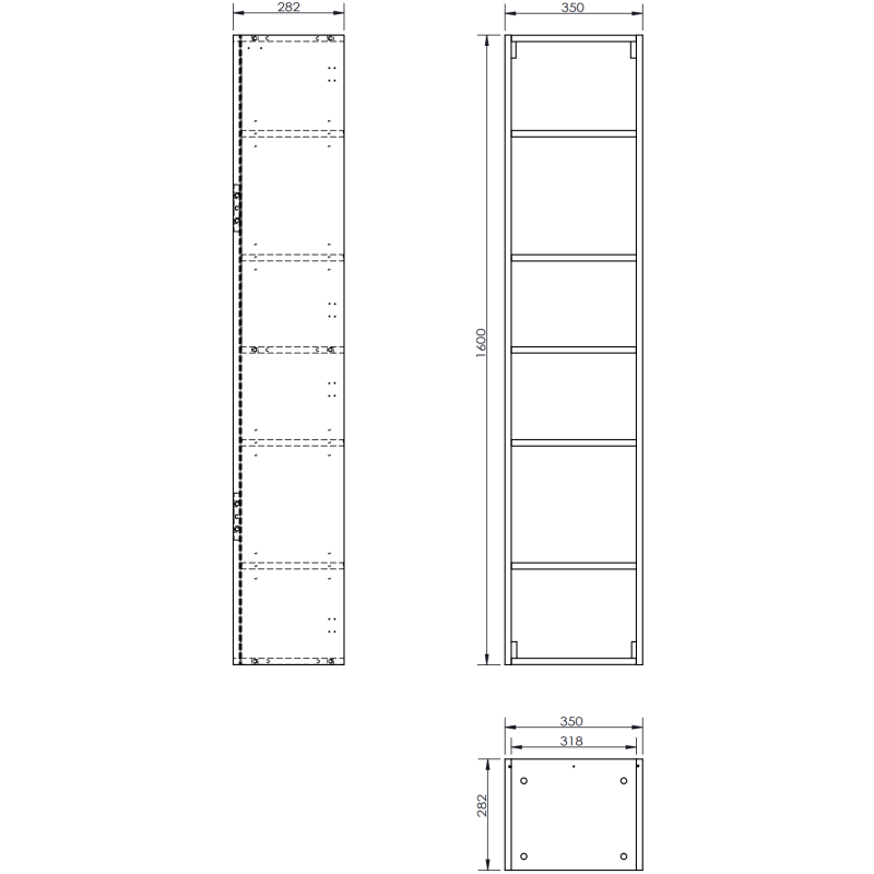 Mexen Rivel dulap baie 35 cm, 2 uși, cu caneluri, stejar - 91A21-03016-2-BF81