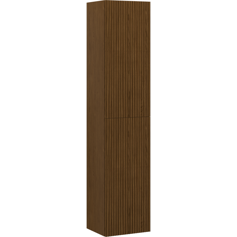 Mexen Rivel dulap de baie 35 cm, 2 uși, canelat, nuc - 91A21-03016-2-BF86