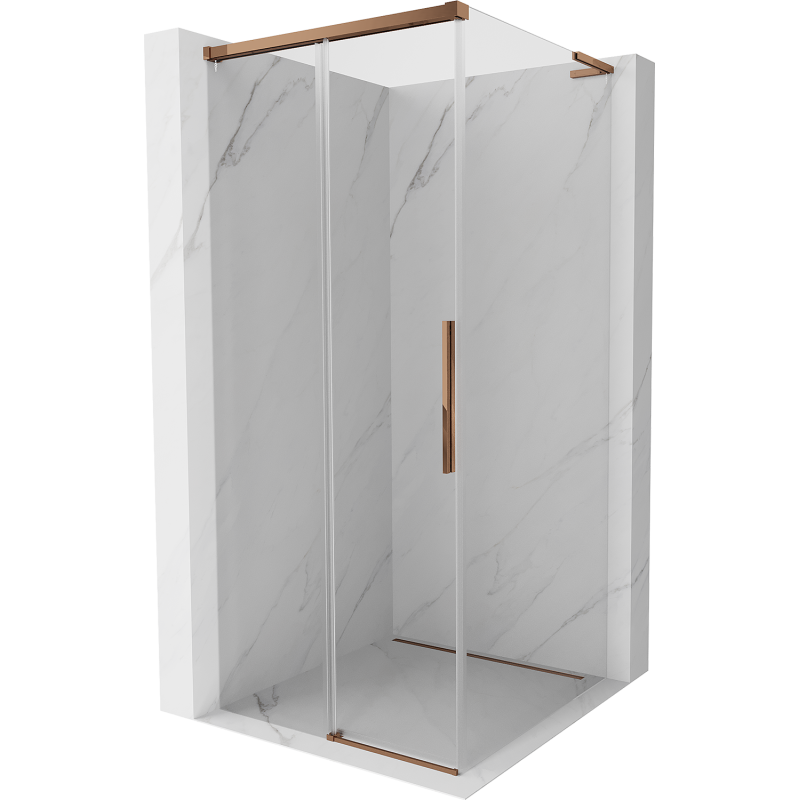 Mexen Rox L cabină de duș cu uși glisante 95 x 95 cm, transparentă, aur roz - 8C2L-095-095-60-00