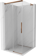 Mexen Rox L cabină de duș culisantă 120 x 120 cm, transparentă, aur roz - 8C2L-120-120-60-00
