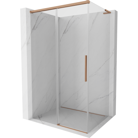 Mexen Rox L tolóajtós zuhanykabin 120 x 85 cm, átlátszó, kefélt réz - 8C2L-120-085-65-00