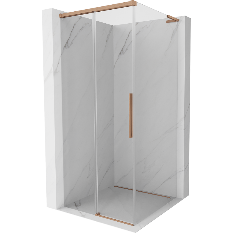 Mexen Rox L cabina de duș glisantă 90 x 90 cm, transparentă, cupru periat - 8C2L-090-090-65-00