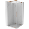 Mexen Rox L 95 x 95 cm-es tolóajtós zuhanykabin, átlátszó, csiszolt réz - 8C2L-095-095-65-00