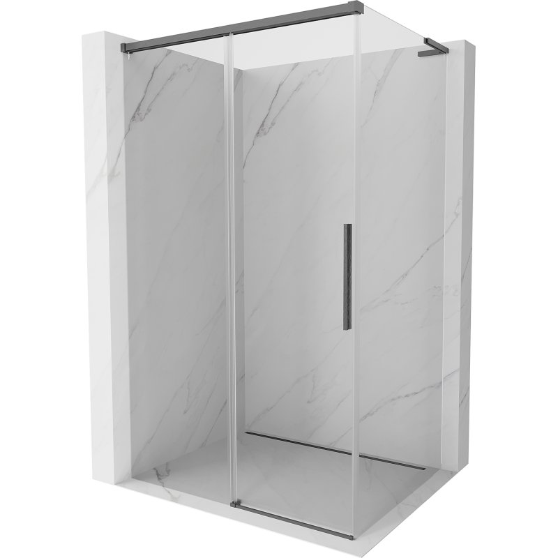 Mexen Rox L cabină de duș culisantă 105 x 100 cm, transparentă, gun gray periat - 8C2L-105-100-66-00