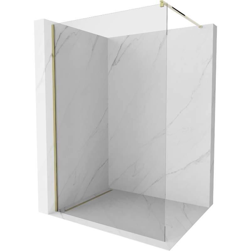Mexen Kioto Walk-in zuhanyfal 120 x 200 cm, átlátszó 8 mm, arany - 800-120-101-50-00