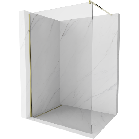 Mexen Kioto Walk-in zuhanyfal 130 x 200 cm, áttetsző 8 mm, arany - 800-130-101-50-00