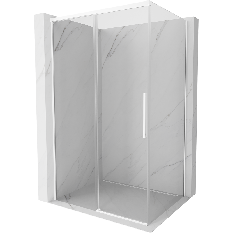 Mexen Rox cabină de duș culisantă 135 x 100 cm, transparentă, albă - 8C2-135-100-20-00