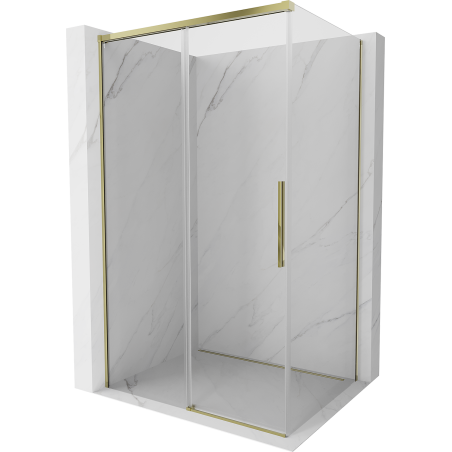 Mexen Rox cabină de duș culisantă 150 x 90 cm, transparentă, aurie - 8C2-150-090-50-00