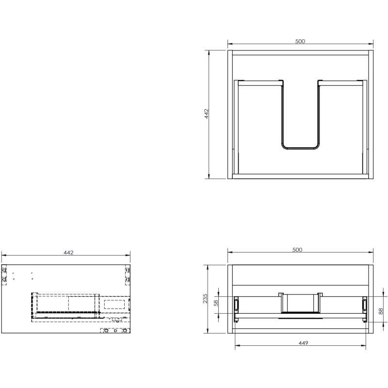 Mexen Orio dulap baie sub chiuvetă 50 cm cu blat, 1 sertar, alb mat - 91A10-05023-1-BFC01