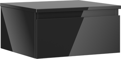 Mexen Orio 50 cm mosdó alatti szekrény munkalappal, 1 fiók, fekete fényes - 91A10-05023-1-BFC70