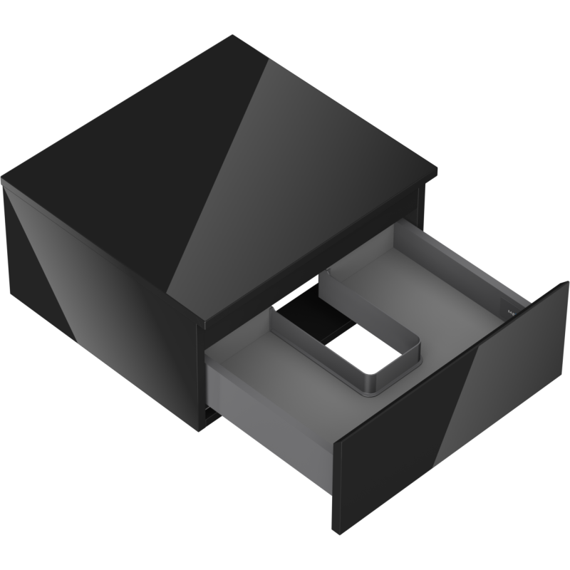 Mexen Orio dulap de baie sub lavoar 50 cm cu blat, 1 sertar, negru lucios - 91A10-05023-1-BFC70