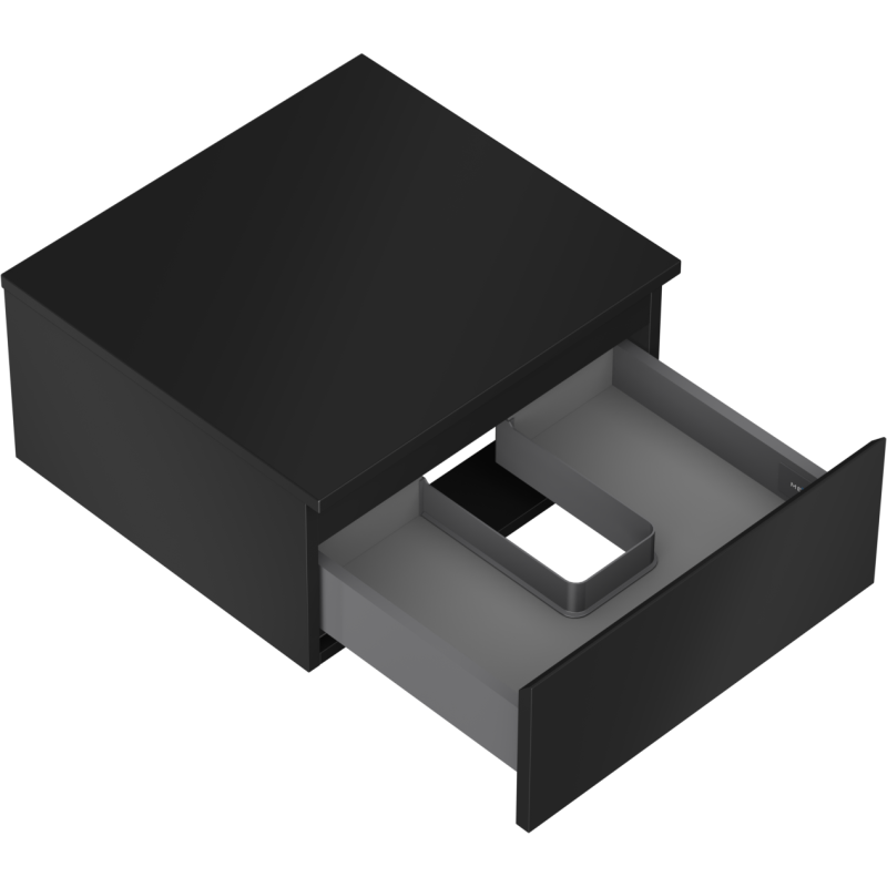 Mexen Orio dulap baie sub chiuvetă de 50 cm cu blat, 1 sertar, negru mat - 91A10-05023-1-BFC71