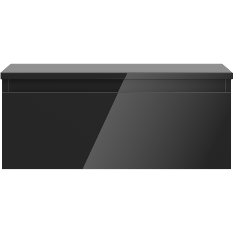 Mexen Orio fürdőszobai mosdószekrény 60 cm-es pulttal, 1 fiók, fekete fényes - 91A10-06023-1-BFC70