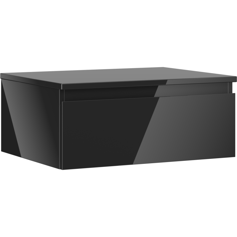 Mexen Orio dulap baie sub lavoar și blat 60 cm, 1 sertar, negru lucios - 91A10-06023-1-BFC70