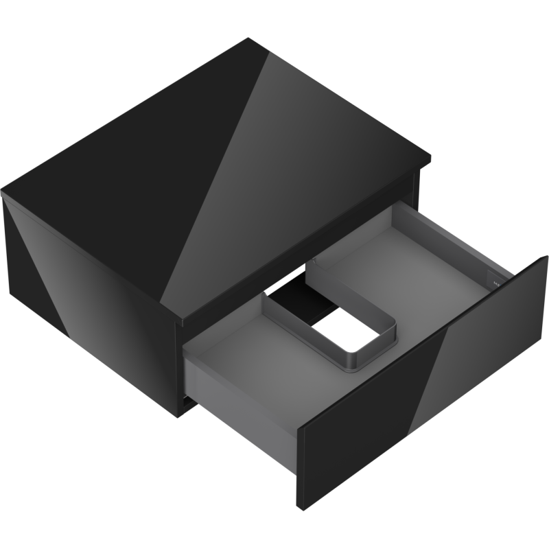 Mexen Orio dulap baie pentru lavoar 60 cm cu blat, 1 sertar, negru lucios - 91A10-06023-1-BFC70