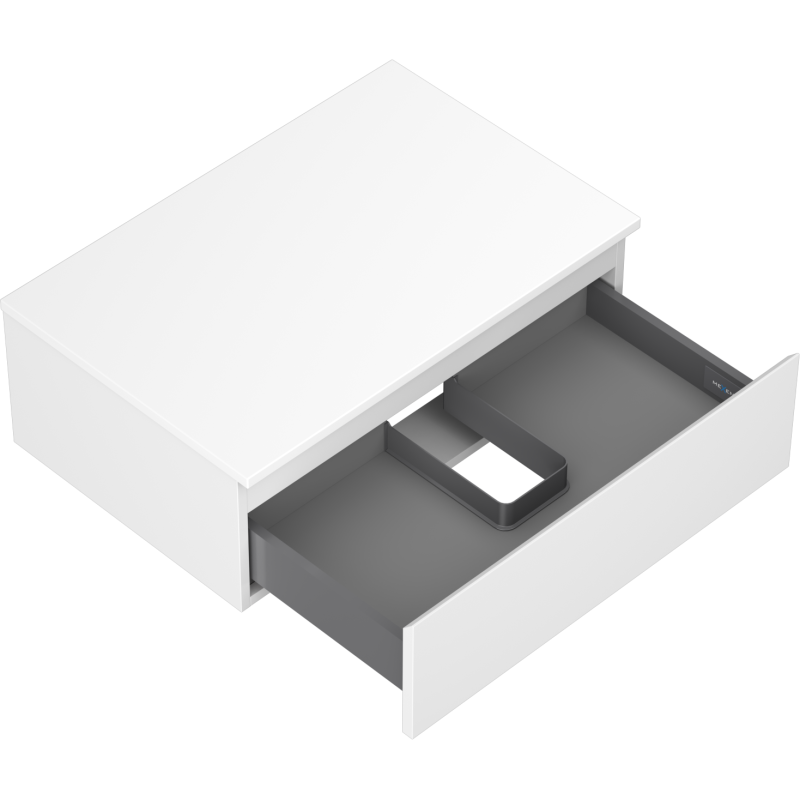 Mexen Orio 70 cm-es fürdőszobai szekrény mosdókagyló alá, lappal, 1 fiók, fehér matt - 91A10-07023-1-BFC01
