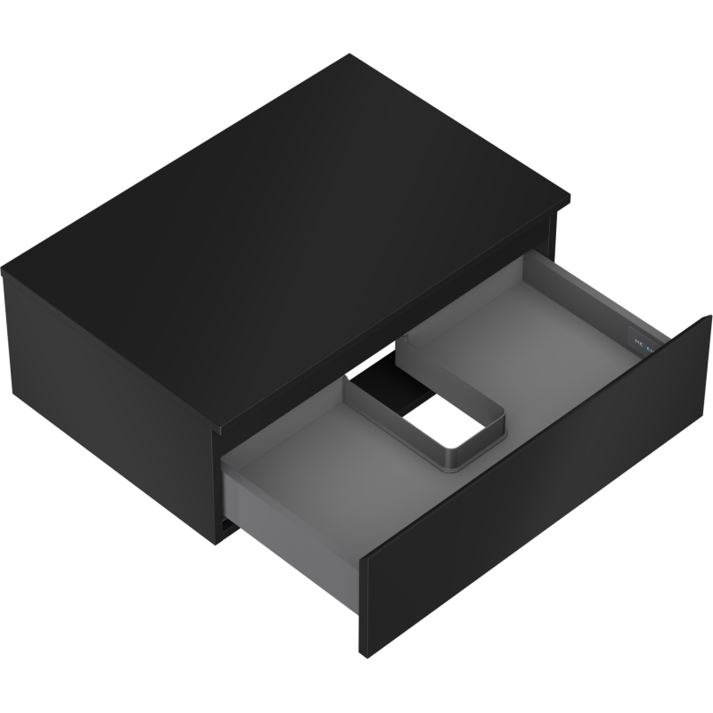 Mexen Orio dulap baie pentru lavoar 70 cm cu blat, 1 sertar, negru mat - 91A10-07023-1-BFC71