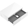 Mexen Orio fürdőszobai szekrény mosdókagyló alá 80 cm-es munkalappal, 1 fiók, fényes fehér - 91A10-08023-1-BFC00