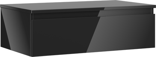 Mexen Orio 80 cm-es fürdőszobai szekrény mosdó alá, munkalappal, 1 fiók, fényes fekete - 91A10-08023-1-BFC70