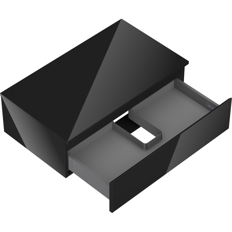 Mexen Orio dulap baie sub lavoar 80 cm cu blat, 1 sertar, negru lucios - 91A10-08023-1-BFC70