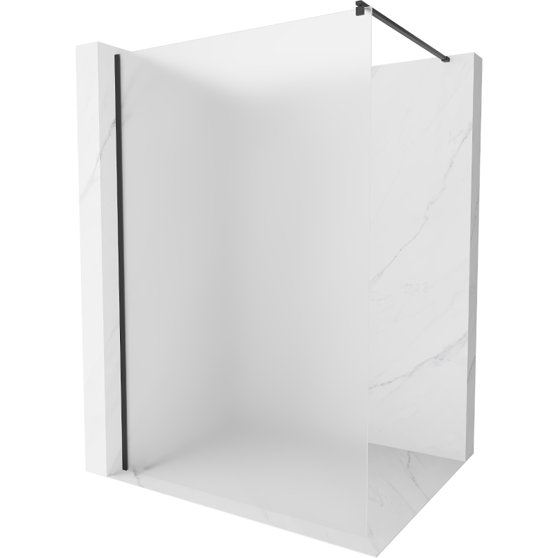 Mexen Kioto Walk-in zuhanyfal 80 x 200 cm, homokfúvott 8 mm, fekete - 800-080-101-70-30